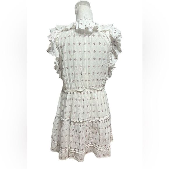 Sea NY Colette A-Line Dress White Ruffled Embroidered Size 6 - Picture 5 of 7